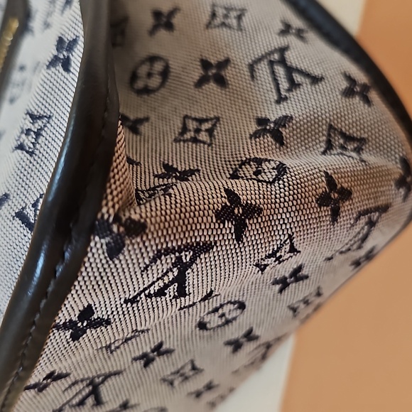 Louis Vuitton Gray and Blue Mini Monogram Tote with Gold Hardware - Picture 11 of 13